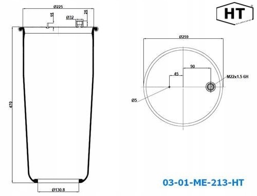 HT 03-01-ME-213-HT Cushion 6122 np46 mercedes actros mp4 1-inlet
