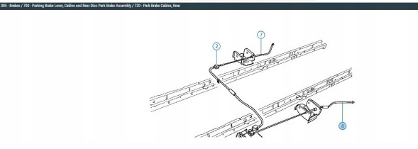 Mopar 04721311AF Brake cable left chrysler voyager town&amp;country 2005-2007