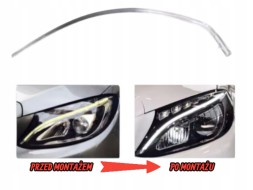 WOLLER  Headlight fiber optic left front led drl for mercedes c w205 2015-2018
