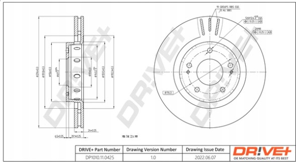 Dr!ve+ DP1010.11.0425 2 X front brake disc mitsubishi outlander 03- 294x24