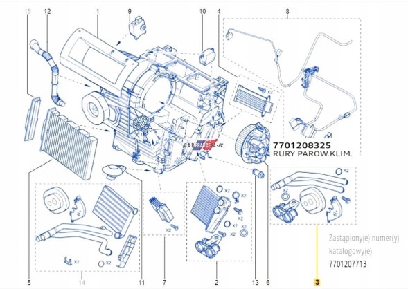 Renault OE 7701208325 Heater cable 7701208325 megane 2 original