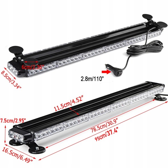 CHINA  Strobe orange led beam 95 cm warning lamp tow truck for magnet