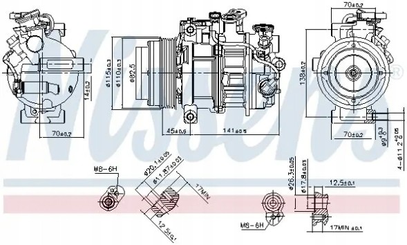 Nissens 890717 Compressor air conditioning compressor 890717 nissens