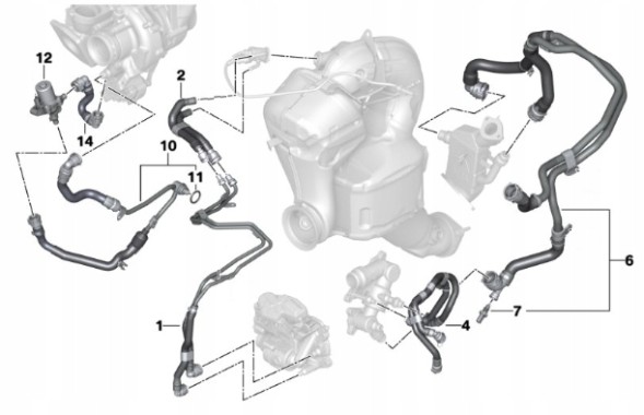 BMW OE 8596395 BMW Bmw g20 g22 g30 g11 g05 g06 g07 b57r water hose radiator exhaust egr