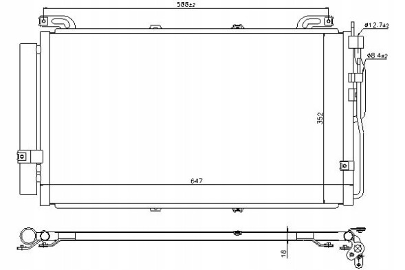 Nissens  Air conditioning condenser hyundai matrix 1.6/1.8 06.0 + collision assistant #34