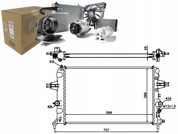 Nissens NIS630704(iMOTO) Engine cooler opel astra g astra g classic 1. + Driver's essential #37