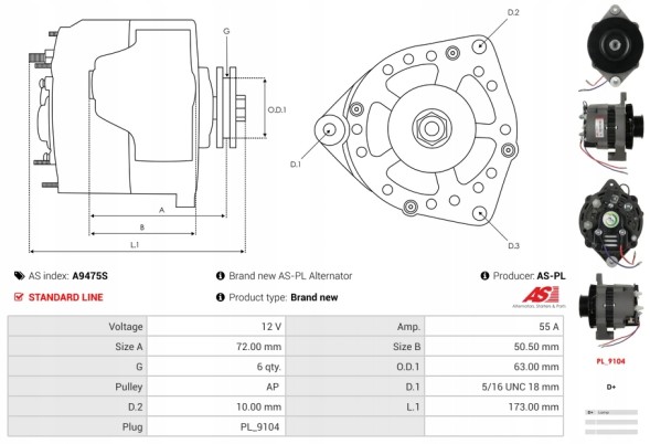 AS-PL A9475S Crusader various engines; mercruiser engine 175 sd; engine 3.0; engine 3.0;