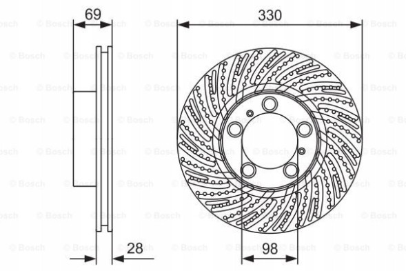 Bosch  Bosch brake disc. Porsche 911 (997) 08- lp