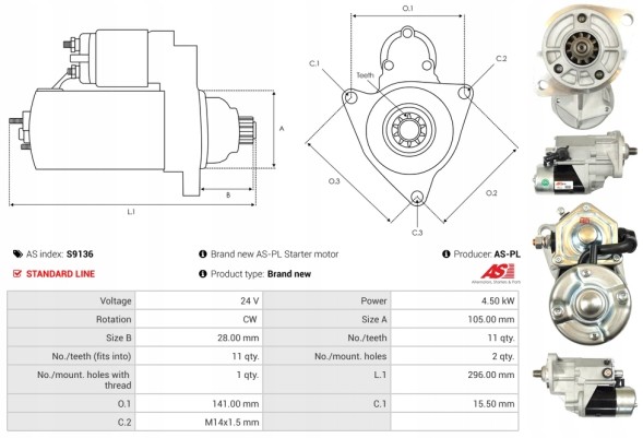 AS-PL  Starter engine [J08C]