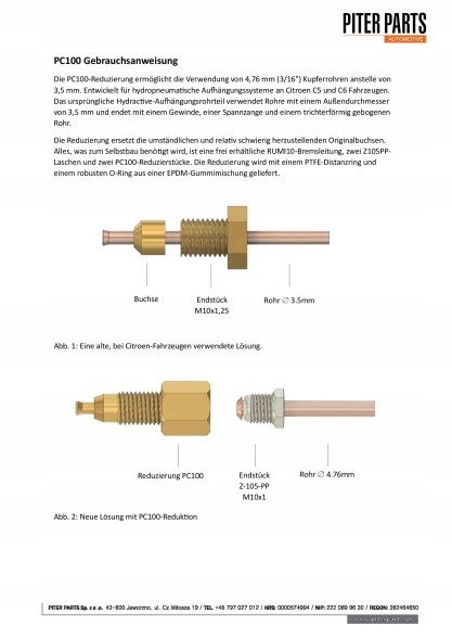PiterParts PC100_06 Set hydraulic lines front and rear citroen c5 c6 copper pipe 15m