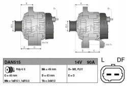 Denso DAN515 Alternator 90a dan515 denso citroen peugeot 207