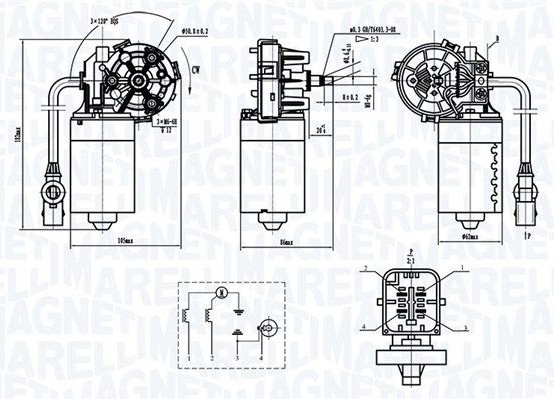Magneti Marelli 064370000010 Magneti marelli 064370000010 wiper motor