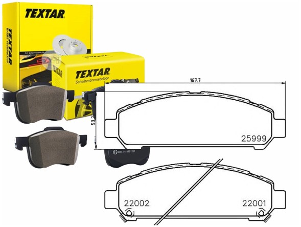 Textar PRO/2599901 TEX Brake pads toyota front venza 2,7-3,5 4wd 08 + collision assistant #34