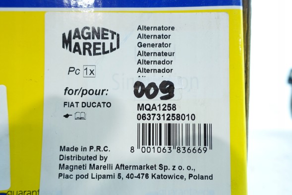 Magneti Marelli  Alternator fiat ducato 1.9 d 1.9 td 46231763 46430110 46434930 1305709080