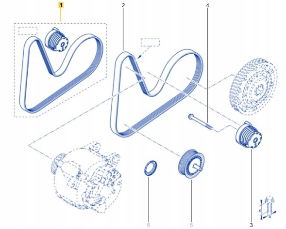 Renault OE 117203804R Belt set renault 1.5dci 12- dacia duster ii 6pk1152 117203804r org