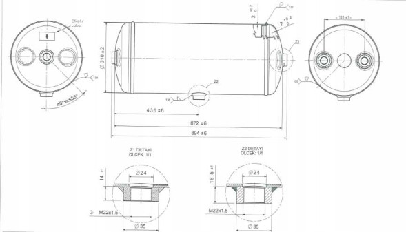 CHINA 08-07-UN-280-BHT Air tank 60 liters 310x895 / 030360809
