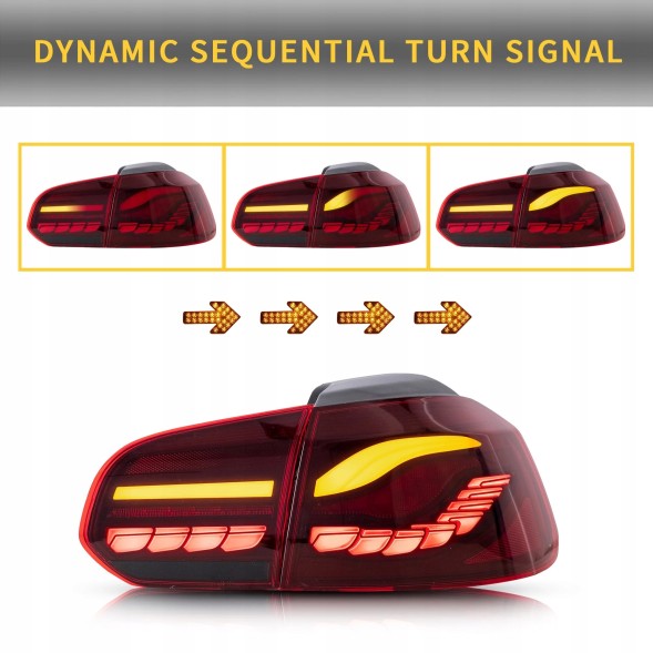 VLAND LDVWU8 9518916E mhm Комплект задніх ліхтарів Vland Full Led Neon Oled Tuning VW Golf VI 6 5k0 2008-2013