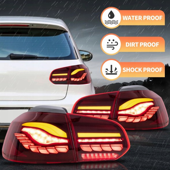 VLAND LDVWU8 9518916E mhm Комплект задніх ліхтарів Vland Full Led Neon Oled Tuning VW Golf VI 6 5k0 2008-2013
