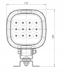 WAŚ WAS978/I Світлодіодний робочий світильник 5400lm 12LED з роз'ємом Superseal (978/I)