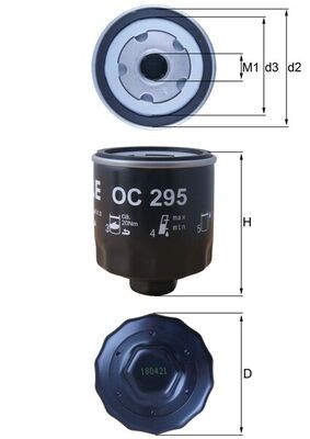 OC295 MAHLE ORIGINAL Фільтр мастил