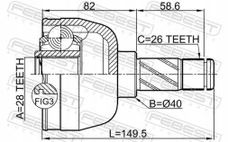 Febest 2111-GALLH Шрус (граната) на півось 2111-gallh febest ford volvo mondeo