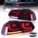 CTS Tuning CTS-tuning - black LED tylne tylnie diody ledowe red smoke dymne dymione plywajace kierunki VWU5 VW GOLF 6 VI MK6 діодні задні ліхтарі LED у стилі GTI RED SMOKE з динамічним покажчиком повороту