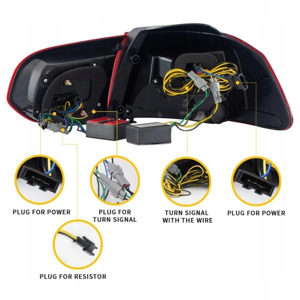 CTS Tuning CTS-tuning - black LED tylne tylnie diody ledowe red smoke dymne dymione plywajace kierunki VWU5 VW GOLF 6 VI MK6 діодні задні ліхтарі LED у стилі GTI RED SMOKE з динамічним покажчиком повороту
