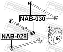 NAB 028 FEBEST САЙЛЕНТБЛОК ЗАДНЬОЇ ПОДОВЖНЬОЇ ТЯГИ