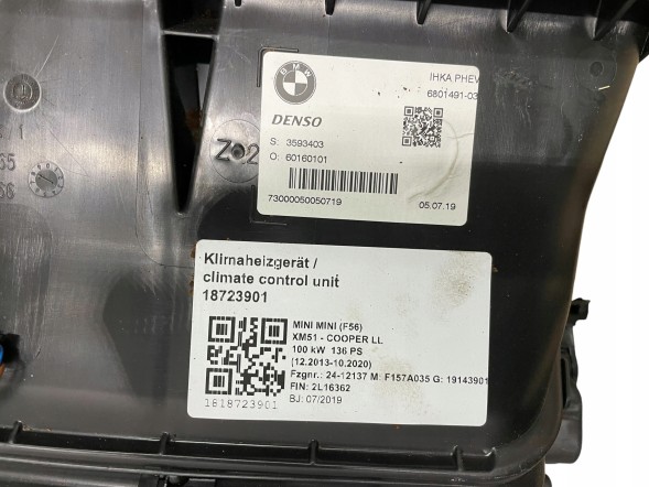 BMW OE 6801491 CARPARTS24 НАГРІВАЛЬНИК НАГРІВНИКА КОМПЛЕКТ MINI F56 SE BEV ELECTRIC
