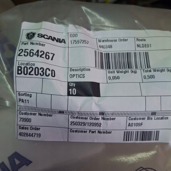 Scania OE 2564267 Датчик дощу та світла Scania