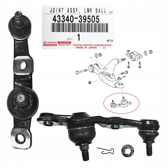 Toyota OE 43340-39505 Нижній важіль Lexus IS220D IS250 IS350 IS200T GS450h OEM лівий