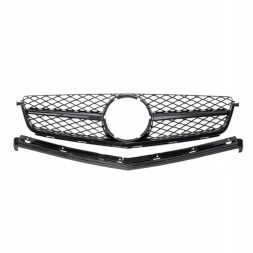PELOPTICAR A2048801 РЕШІТКА РАДІАТОРА (АТРАПА) MERCEDES C W204 C204 C63 AMG 11-14 ЧОРНА + ЛОГОТИП