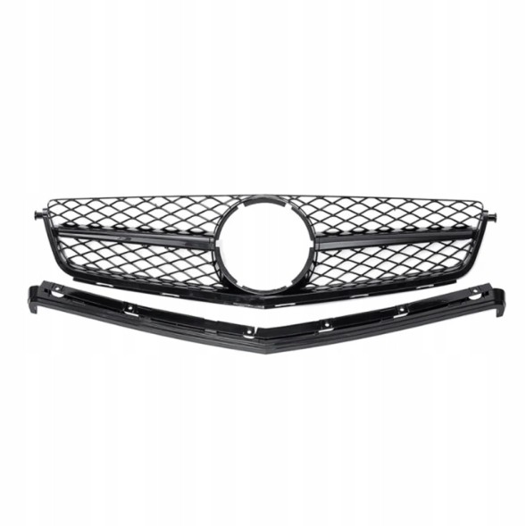 PELOPTICAR A2048801 РЕШІТКА РАДІАТОРА (АТРАПА) MERCEDES C W204 C204 C63 AMG 11-14 ЧОРНА + ЛОГОТИП