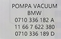 BMW OE 7622380 BMW OE НОВИЙ ОРИГІНАЛЬНИЙ ВАКУУМНИЙ НАСОС VACUM BMW - 7622380