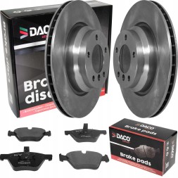 DACO 2× DACO 600324 Гальмівний диск + Гальмівні колодки BMW 5 E60 03- ПЕРЕДНІ