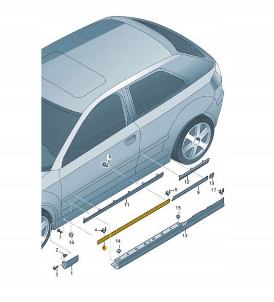 Audi OE Планка дверей Права Фронт Audi A3 HB 3D 8P3853960J