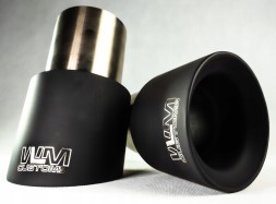 WLM Customs WLM-BLK101SG WLM 101 мм, чорний, скошений жирний наконечник вихлопу