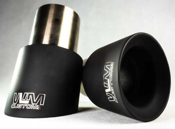 WLM Customs WLM-BLK101SG WLM 101 мм, чорний, скошений жирний наконечник вихлопу