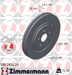 Zimmermann 590.2854.20 Щит zimmermann coat з фронт акрос toyota highlander rav4 v 340мм