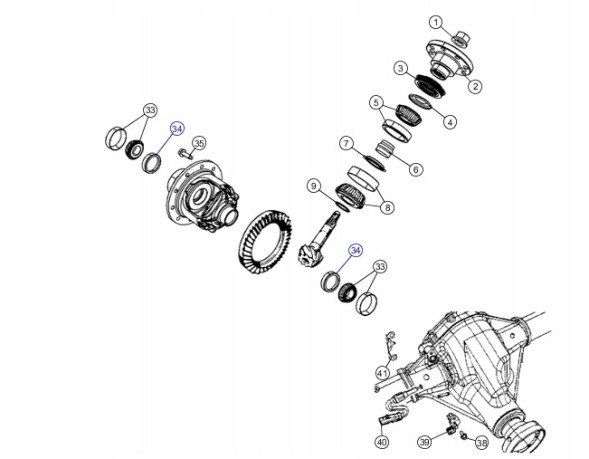 Китай 2007294 НАКЛАДКИ НА ОСІ ПЕРЕДНІ І ЗАДНІ DANA 44 JEEP WRANGLER JK 2007-2018 р.в.