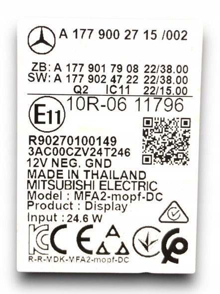 Mercedes-Benz OE МЕРСЕДЕС БЕНЗ W177 ЕКРАН ДИСПЛЕЙ A1779002715