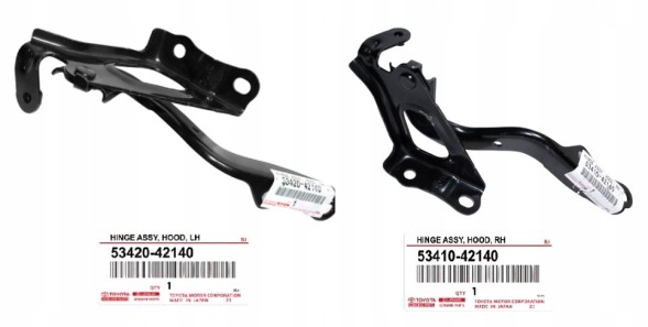 Toyota OE 53420-42140 + 53410-42140 ЗАВІСА КРИШКИ КАПОТУ ЛІВА + ПРАВА RAV4 V 2018- КОМПЛЕКТ ОРИГІНАЛ
