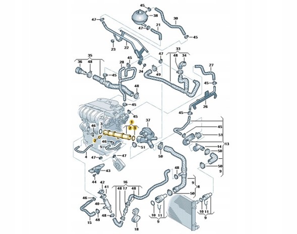 Volkswagen OE 022121050 Oryg водяний шнур шина vw гольф 5 3.2 bub 022121050