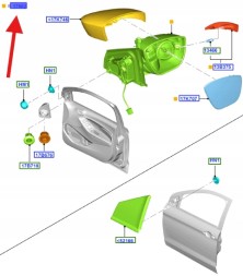 Ford OE E4B5-17682-DE5JA6 E4BZ17682DC ДЗЕРКАЛО ПРАВЕ FORD KA 2016- OE 2060398 _ E4B5-17682-DE5JA6