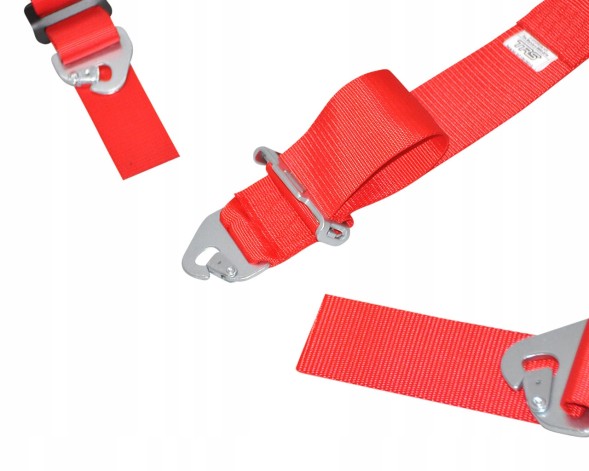 QMS QMSCINT6HR26 Ремені безпеки QMS 6-точкові FIA 8853-2016 HANS 3"+2" червоні (термін дії до 2026 року)