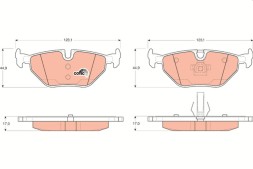 GDB1344 TRW Комплект гальмівних колодок дискові