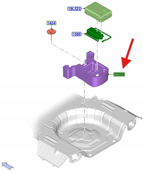 Ford OE КАРТРИДЖ ПІНОПОЛІСТИРОЛУ БАГАЖНИКА FORD MUSTANG 2015- OE 1926745 _ FR3B-17009-BD