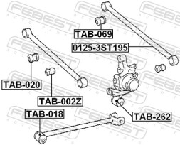 TAB 018 FEBEST САЙЛЕНТБЛОК ЗАДНЬОЇ ПОДОВЖНЬОЇ ТЯГИ