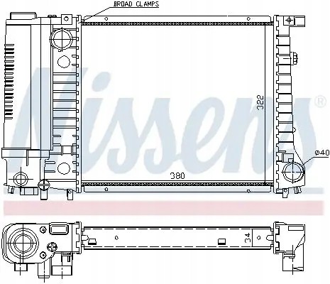 Nissens 60729A Охолоджувач води 60729а nissens bmw 3 e30