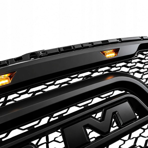 Китай 000-RAM19-UGRBSMB Решітка-імітація в стилі Rebel з LED підсвічуванням – Чорний матовий колір DODGE RAM 1500 2019-2023